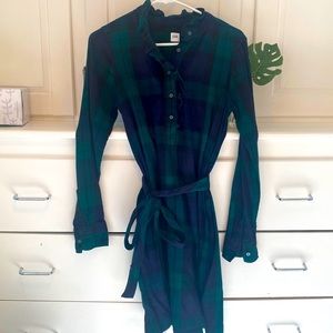 Gap plaid dress with waist tie